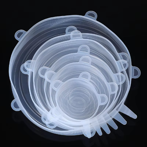 6pcs/set Silicone Covers Adaptable Silicone Lids Silicone Caps for Food Universal Dish Stretch Lids for Cans Kitchen Accessories