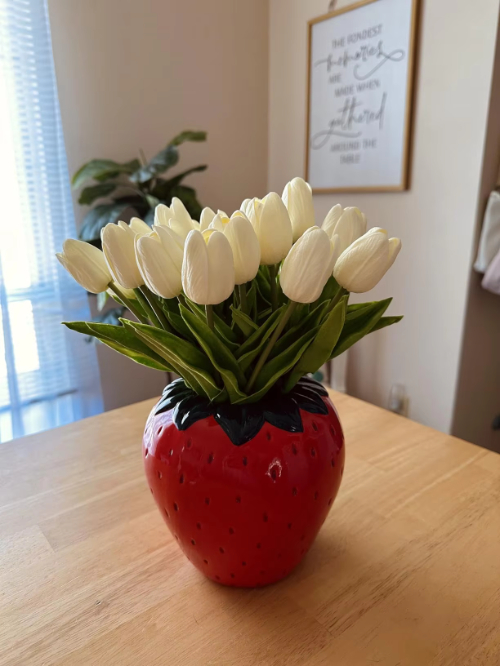 9pcs Multicolor Artificial Tulips Flowers Fake Faux PU Tulip Bouquet Real Touch Flower Arrangement for