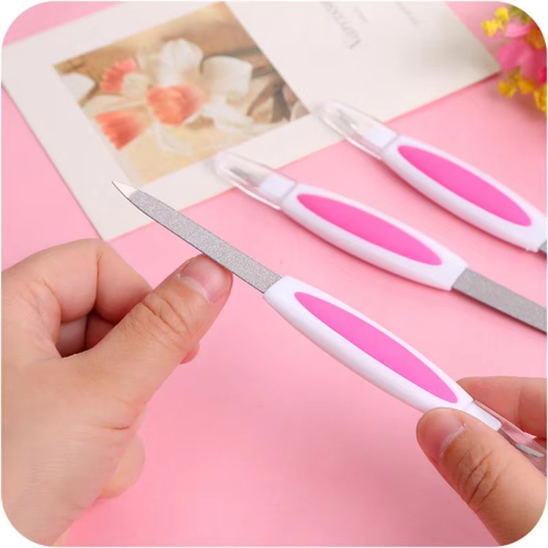 Professional Nail File Durable Subject Chafe Art Tool Stainless Steel Metal Nail File Nail File Double-end Design