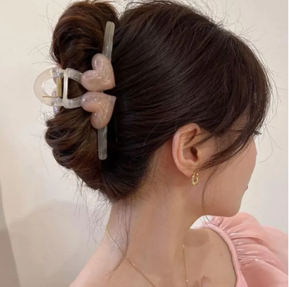 New Korean Sweet Heart Shape Hair Clips