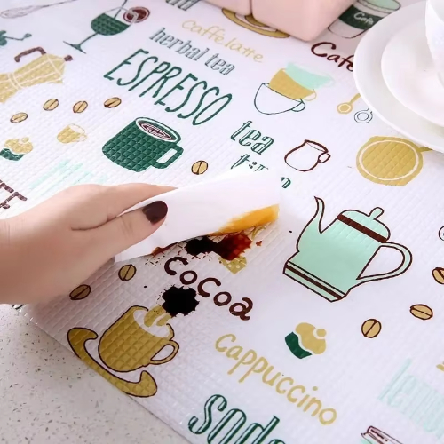 1 Roll Can Cut Table Mat Drawers Cabinet Shelf Liners Cartoon Cupboard Placemat Waterproof Oil Thickened Kitchen Stickers