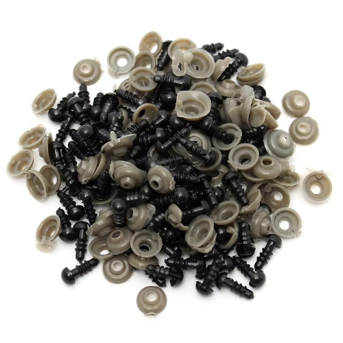 Black Plastic Safety Eyes for Toys Amigurumi Diy Kit Crafts TeddyBear Soft Toy Eye 6mm 8mm 12mm 16mm Toy Eyes Doll Accessories