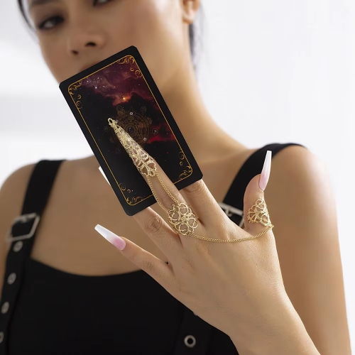 Flower Chain Open Finger Rings for Women Punk  Ring Jewelry